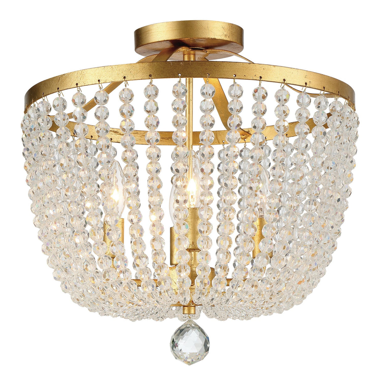 Rylee 4 Light Antique Gold Semi Flush Mount 604-GA_CEILING