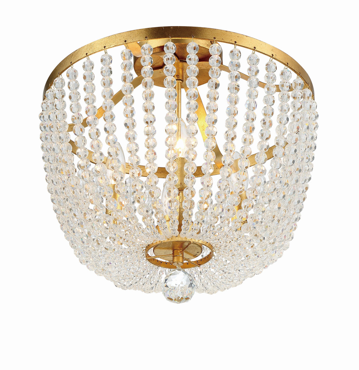 Rylee 4 Light Antique Gold Semi Flush Mount 604-GA_CEILING