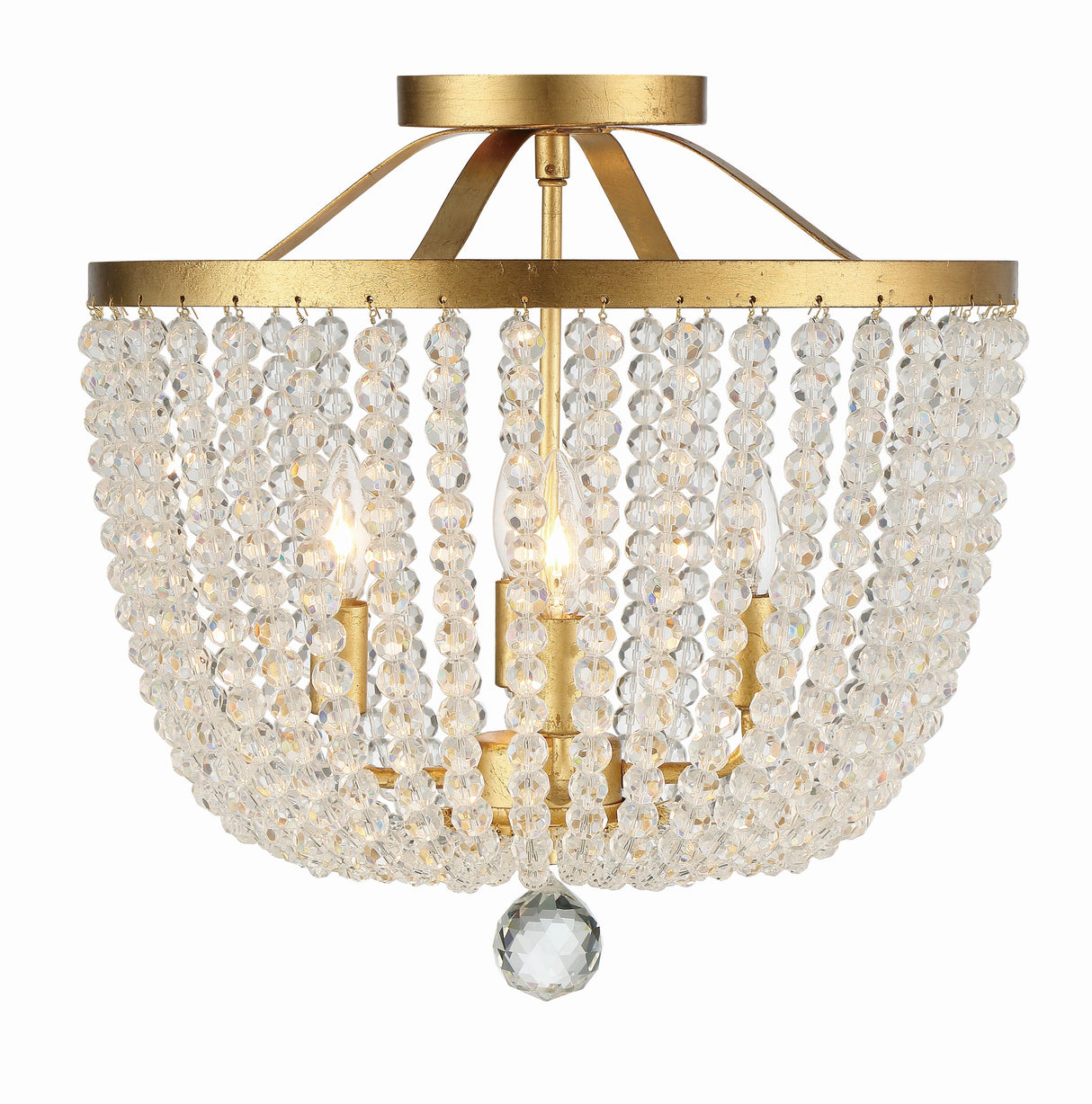 Rylee 4 Light Antique Gold Semi Flush Mount 604-GA_CEILING