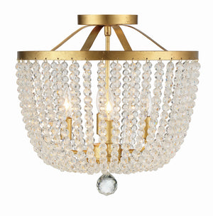 Rylee 4 Light Antique Gold Semi Flush Mount 604-GA_CEILING