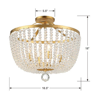 Rylee 4 Light Antique Gold Semi Flush Mount 604-GA_CEILING