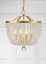 Rylee 4 Light Antique Gold Mini Chandelier 604-GA