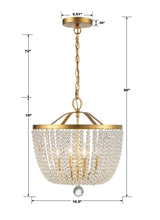 Rylee 4 Light Antique Gold Mini Chandelier 604-GA