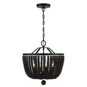 Rylee 4 Light Matte Black Mini Chandelier 604-MK