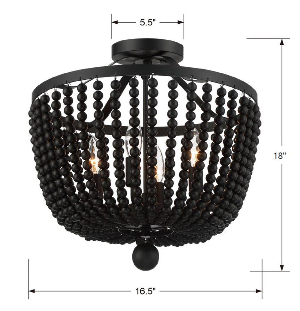 Rylee 4 Light Antique Gold Semi Flush Mount 604-GA_CEILING