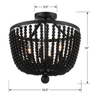 Rylee 4 Light Antique Gold Semi Flush Mount 604-GA_CEILING