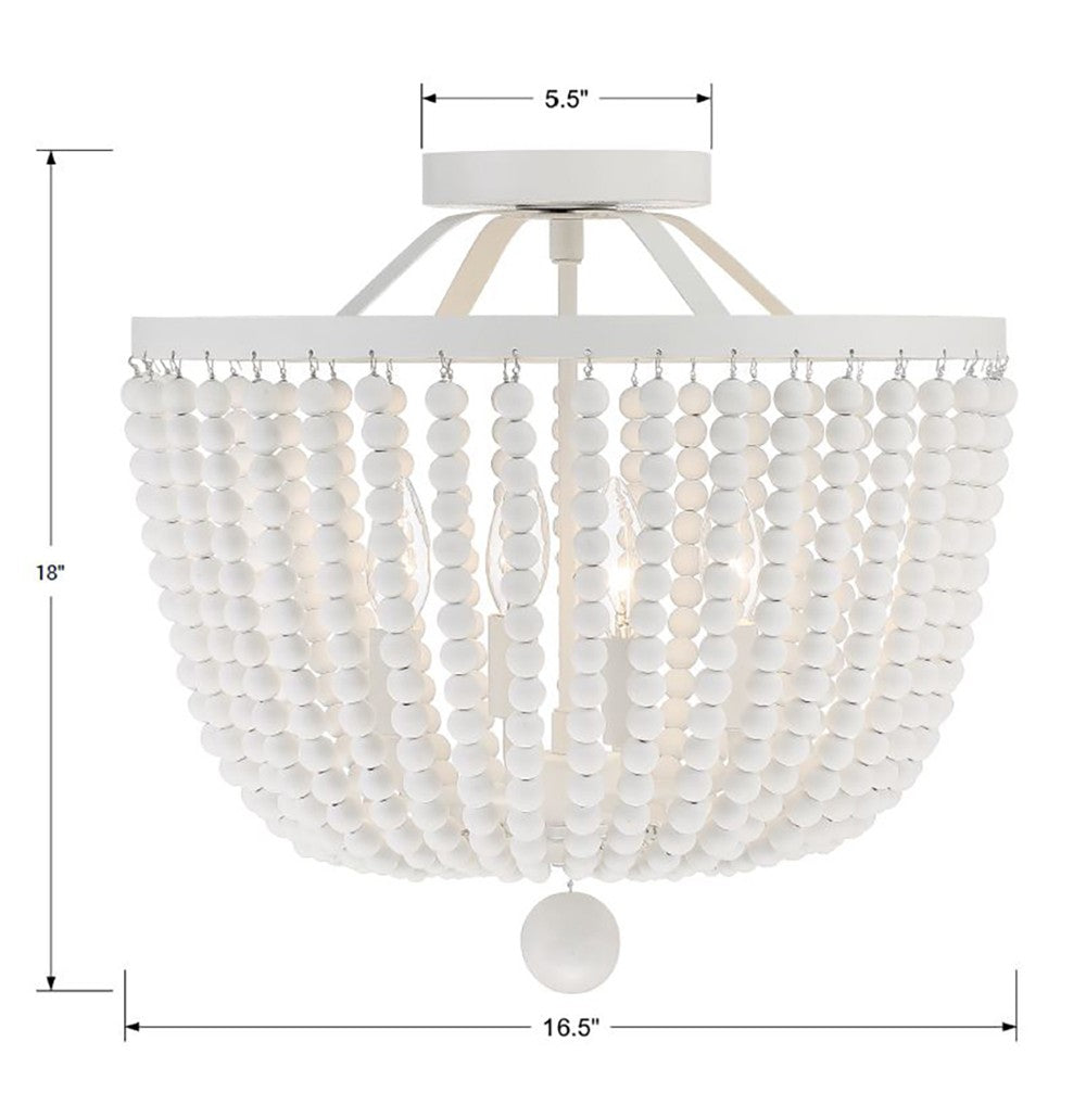 Rylee 4 Light Antique Gold Semi Flush Mount 604-GA_CEILING