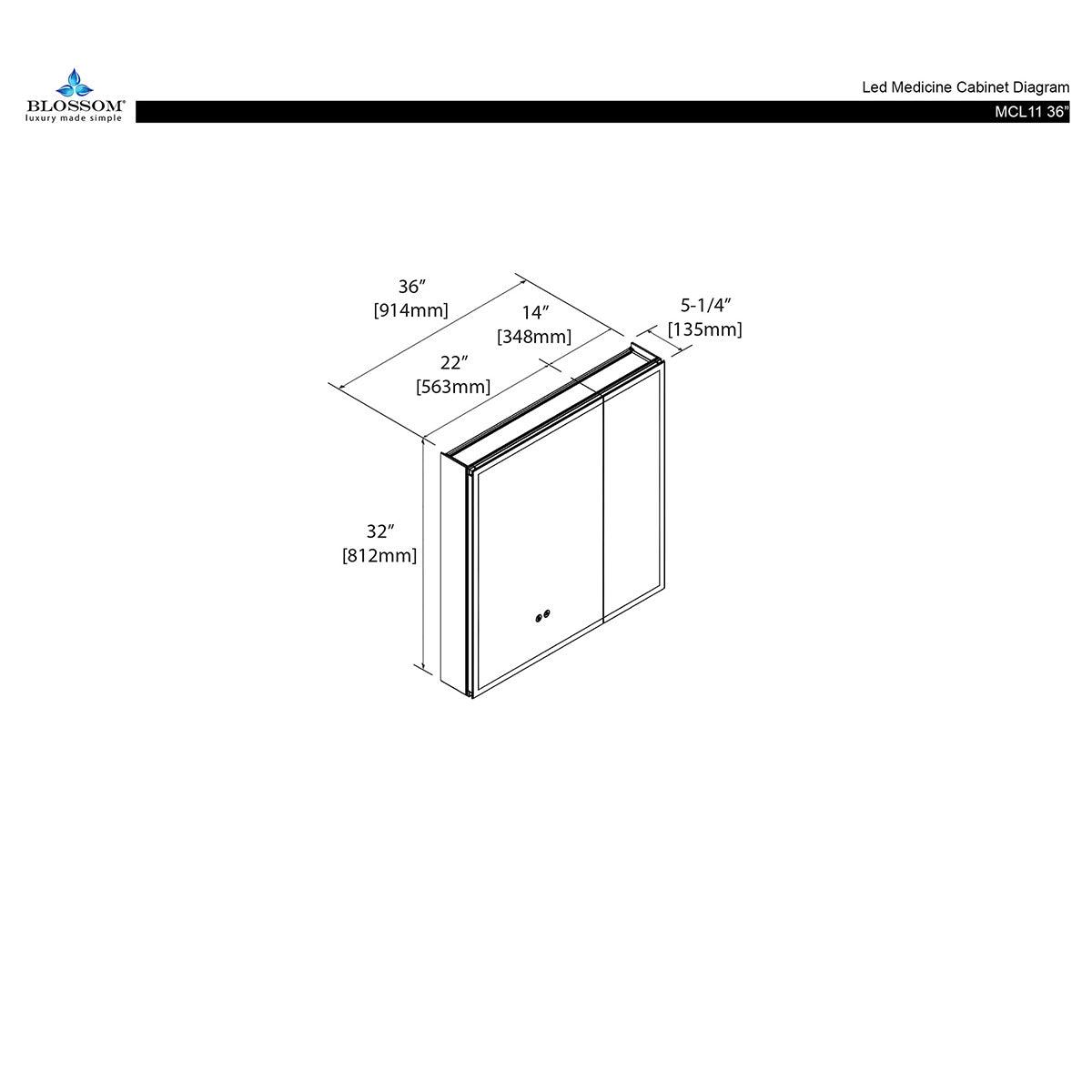 Capella LED Medicine Cabinet – Modern Vanity Mirror with Built-in Defogger and Touch Controls
