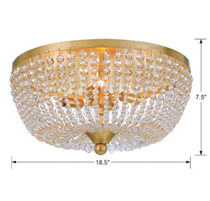 Rylee 4 Light Antique Gold Flush Mount 605-GA