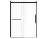 MAAX 138475-900-360-000 Vela 56 ½-59 x 78 ¾ in. 8mm Sliding Shower Door with Towel Bar for Alcove Installation with Clear glass in Matte Black and Chrome