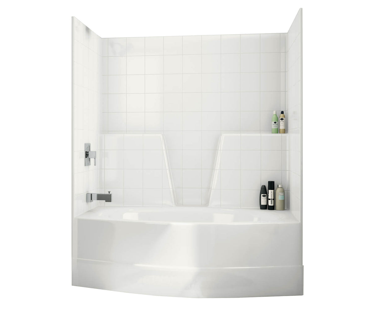 MAAX 140579-L-003-002 TSOT6042 AcrylX Alcove Left-Hand Drain One-Piece Tub Shower in White