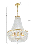 Rylee 6 Light Antique Gold Chandelier 608-GA