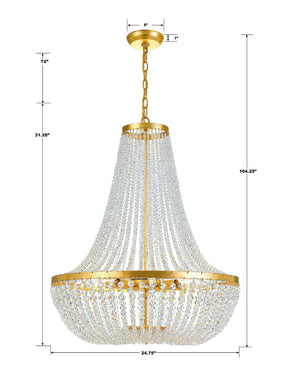Rylee 8 Light Antique Gold Chandelier 609-GA