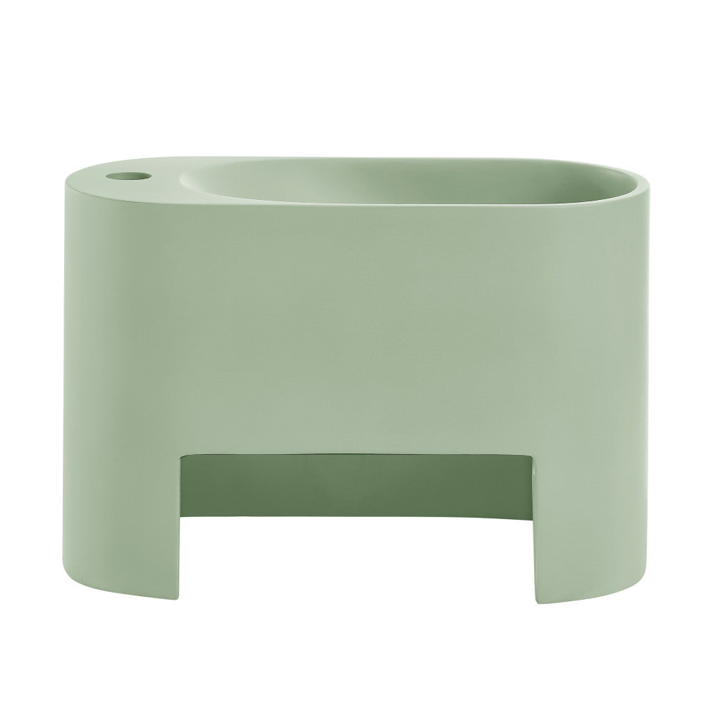 Terre 17.5" Right Side Faucet Wall-Mount Bathroom Sink in Palm Green