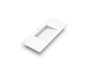 DAX Zen Solid Surface Single Bowl Basin, 40", Matte White DAX-ZEN0340-M