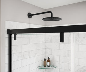 MAAX 135323-900-340-000 Uptown 44-47 x 76 in. 8 mm Sliding Shower Door for Alcove Installation with Clear glass in Matte Black