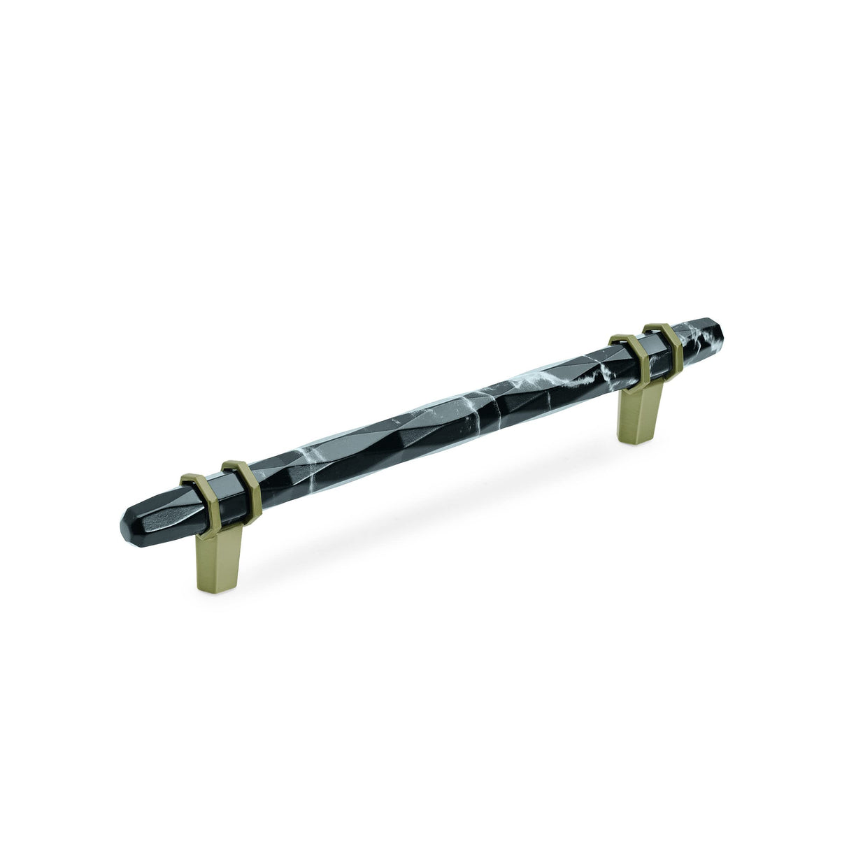 Amerock BP36650MBKBBZ Carrione Cabinet Pull, 6-5/16 in (160 mm) Center-to-Center, Marble Black/Golden Champagne