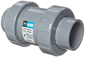 Hayward TC20200ST Series TC True Union Ball Check Valve, Socket/Threaded End, CPVC with FPM Seals, 2