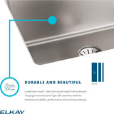 Elkay Lustertone Iconix ETRU13168PD Single Bowl Undermount Stainless Steel Sink with Perfect Drain