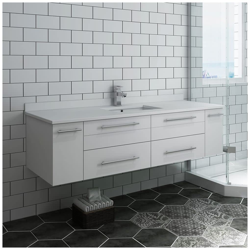 Fresca FCB6160WH-UNS-CWH-U Cabinet with Integrated  Sink