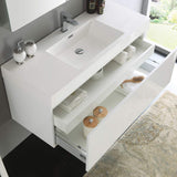 Fresca FVN8011TK Fresca Mezzo 48" Teak Wall Hung Modern Bathroom Vanity w/ Medicine Cabinet