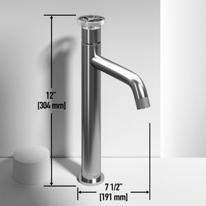 VIGO Cass 12 inch H Single Hole Single Handle Bathroom Faucet in Brushed Nickel - Vessel Sink Faucet VG03030BN
