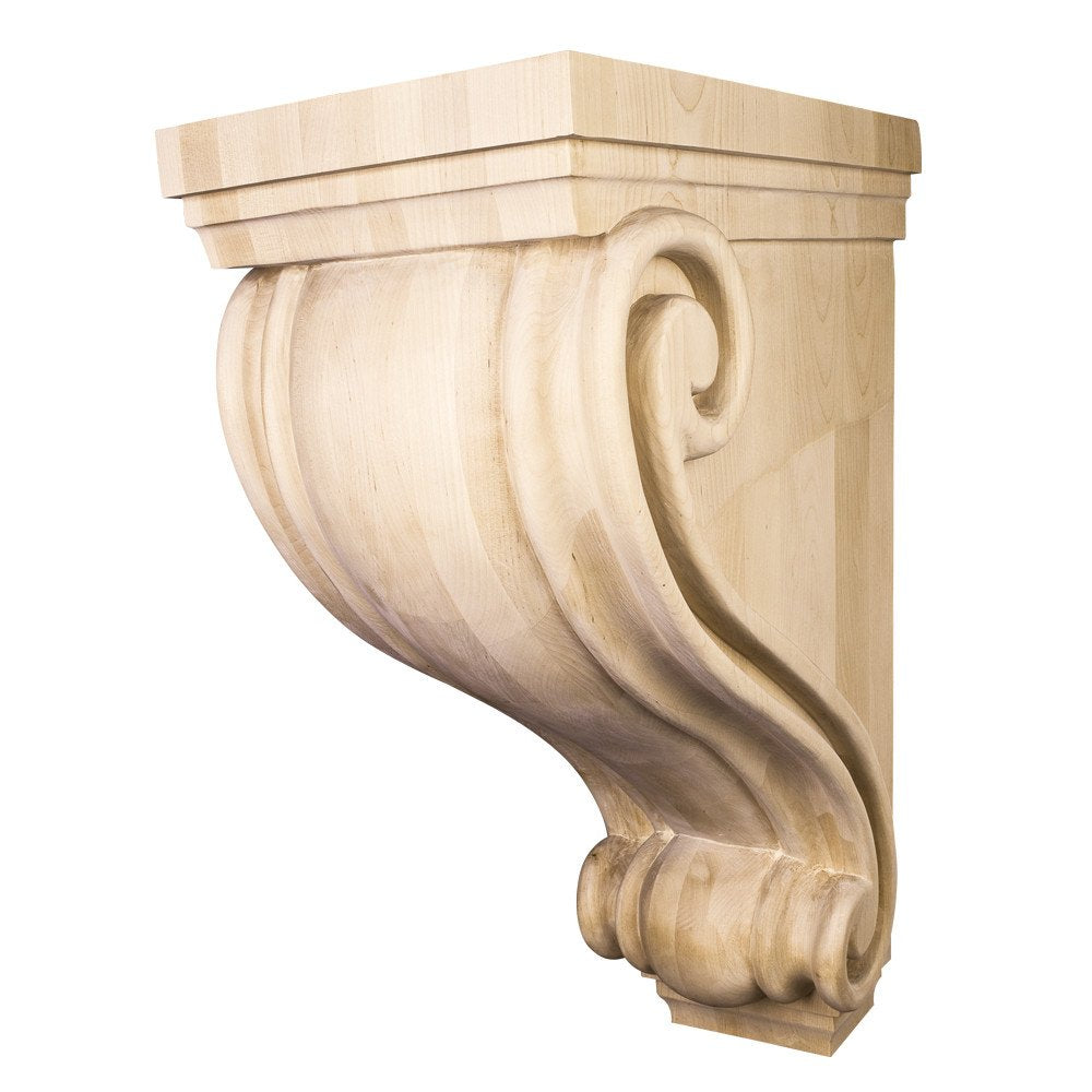 Hardware Resources CORC-24WB 9-1/2" W x 16" D x 24" H White Birch Scrolled Corbel