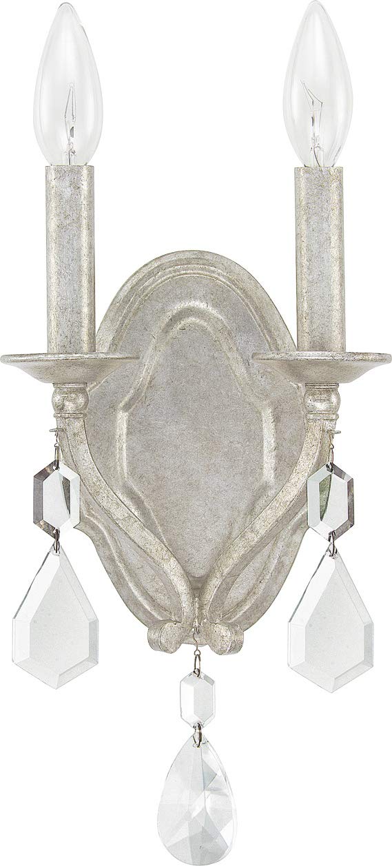 Capital Lighting 1617AS-CR Blakely 2 Light Sconce Antique Silver