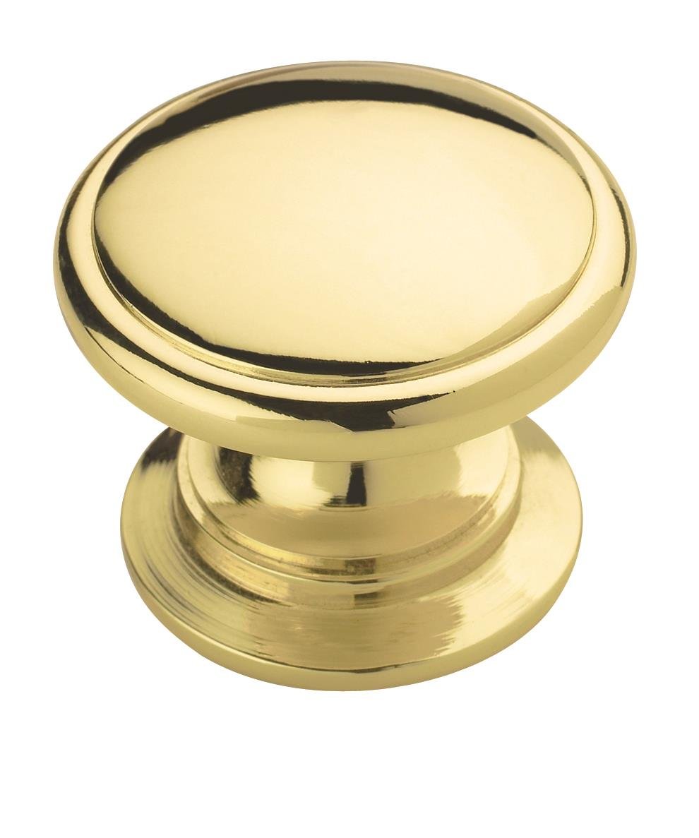 Amerock Cabinet Knob Polished Brass 1-1/4 inch (32 mm) Diameter Ravino 1 Pack Drawer Knob Cabinet Hardware