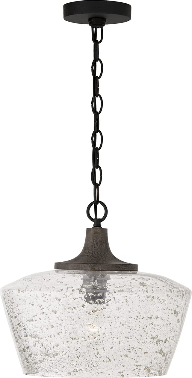 Capital Lighting 347611CK Clive 1 Light Pendant Carbon Grey and Black Iron