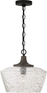 Capital Lighting 347611CK Clive 1 Light Pendant Carbon Grey and Black Iron