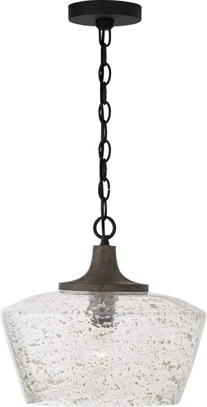 Capital Lighting 347611CK Clive 1 Light Pendant Carbon Grey and Black Iron