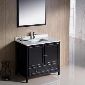 Fresca FVN2036ES Fresca Oxford 36" Espresso Traditional Bathroom Vanity
