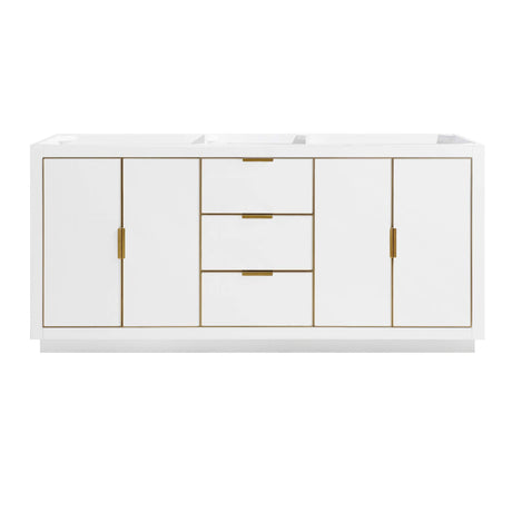Avanity Austen 72 in. Vanity Only in White with Gold Trim
