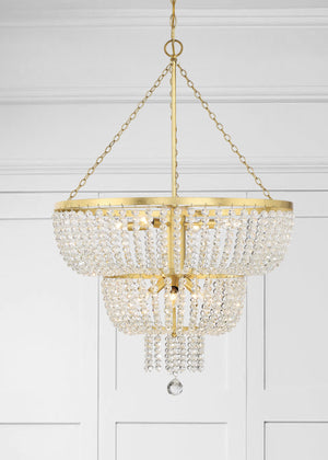 Rylee 8 Light Antique Gold Chandelier 610-GA