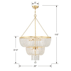 Rylee 8 Light Antique Gold Chandelier 610-GA