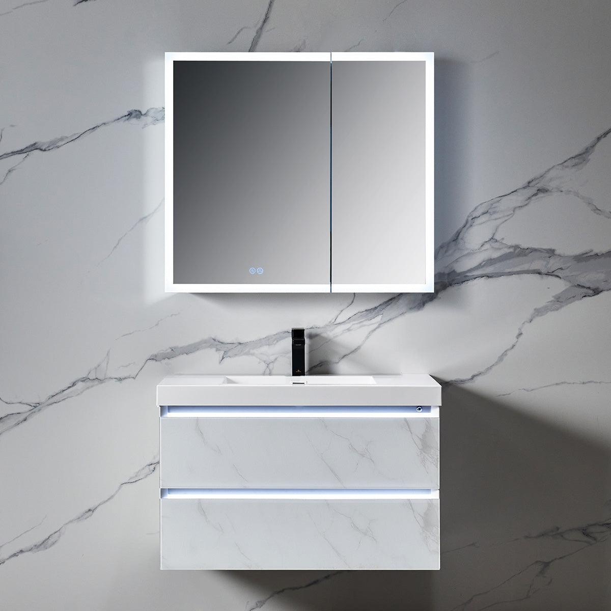 Capella LED Medicine Cabinet – Modern Vanity Mirror with Built-in Defogger and Touch Controls