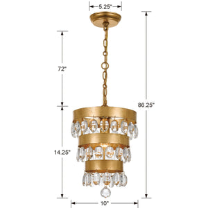 Perla 1 Light Antique Gold Mini Pendant 6103-GA