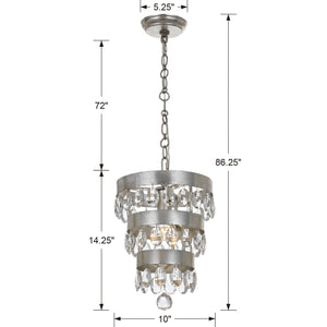 Perla 1 Light Antique Silver Mini Pendant 6103-SA