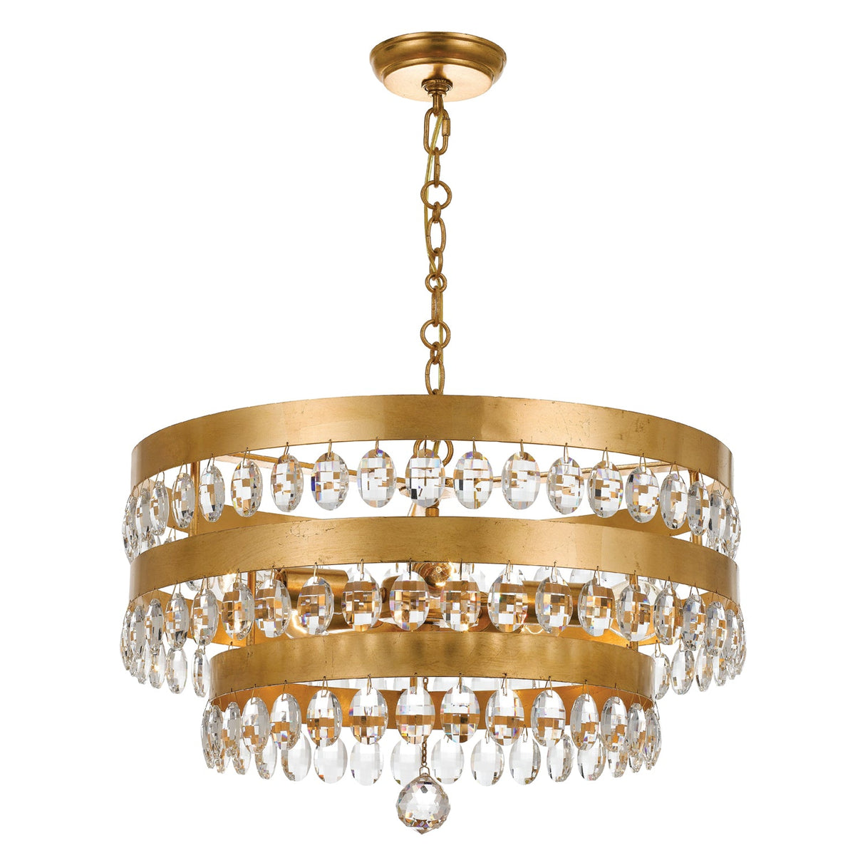 Perla 5 Light Antique Gold Chandelier 6106-GA