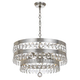 Perla 5 Light Antique Silver Chandelier 6106-SA