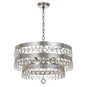 Perla 5 Light Antique Silver Chandelier 6106-SA