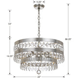 Perla 5 Light Antique Silver Chandelier 6106-SA