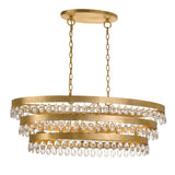 Perla 6 Light Antique Gold Linear Chandelier 6107-GA