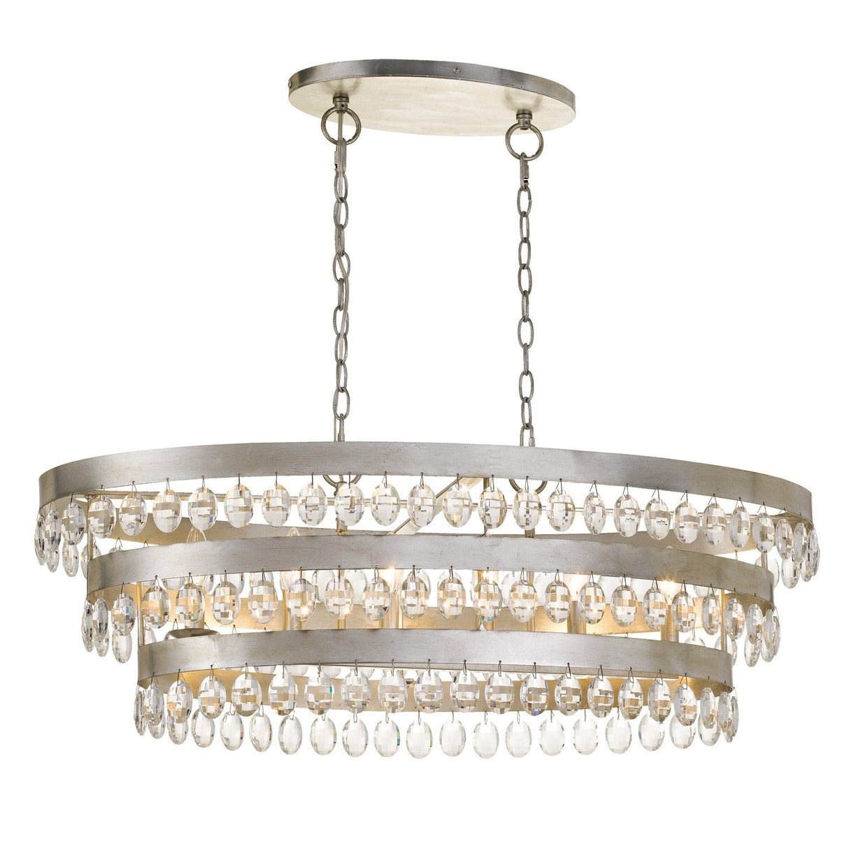 Perla 6 Light Antique Gold Linear Chandelier 6107-GA