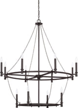 Capital Lighting 528701BI Lancaster 12 Light Chandelier Black Iron