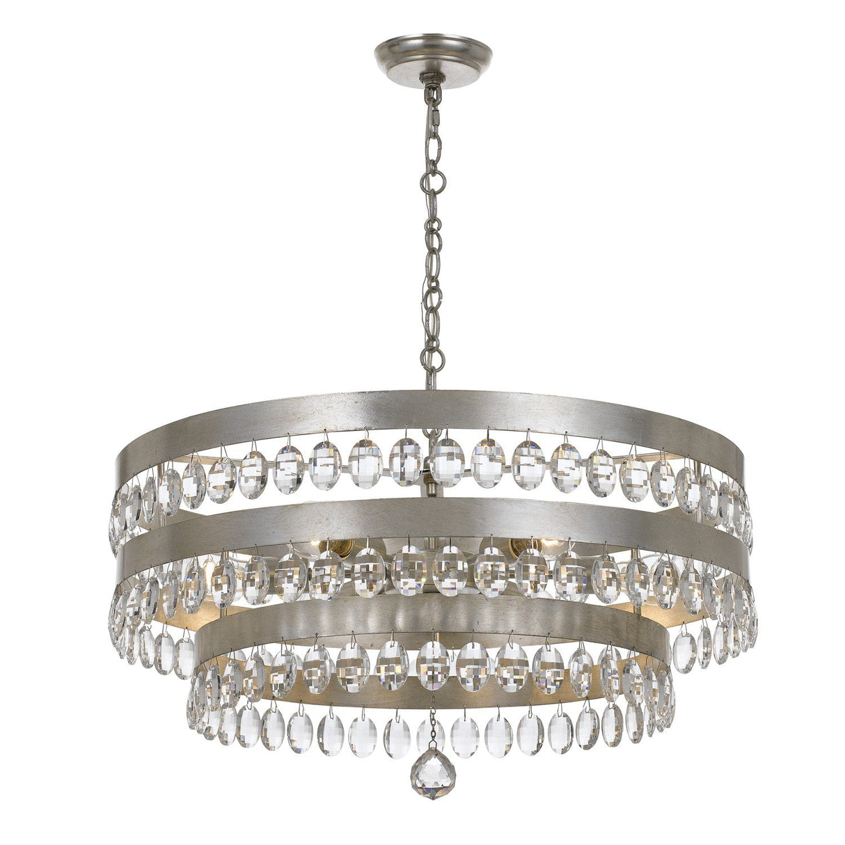 Perla 6 Light Antique Silver Chandelier 6108-SA