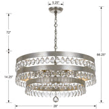 Perla 6 Light Antique Silver Chandelier 6108-SA