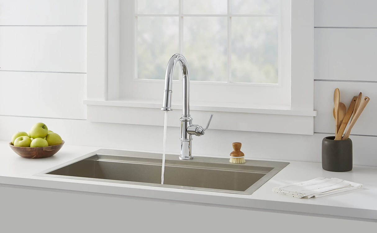 Gerber D454437 Chrome Kinzie Single Handle Pull-down Kitchen Faucet