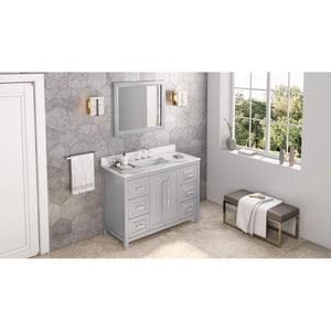 Jeffrey Alexander VKITCAD48GRCQR 48" Grey Cade Vanity, Calacatta Vienna Quartz Vanity Top, undermount rectangle bowl